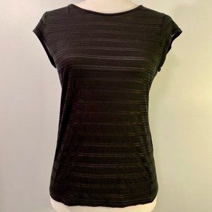 Lux black shirt with sheer stripes